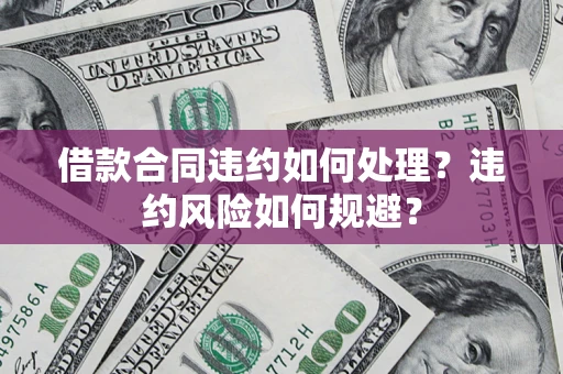 济南借款合同违约如何处理？违约风险如何规避？